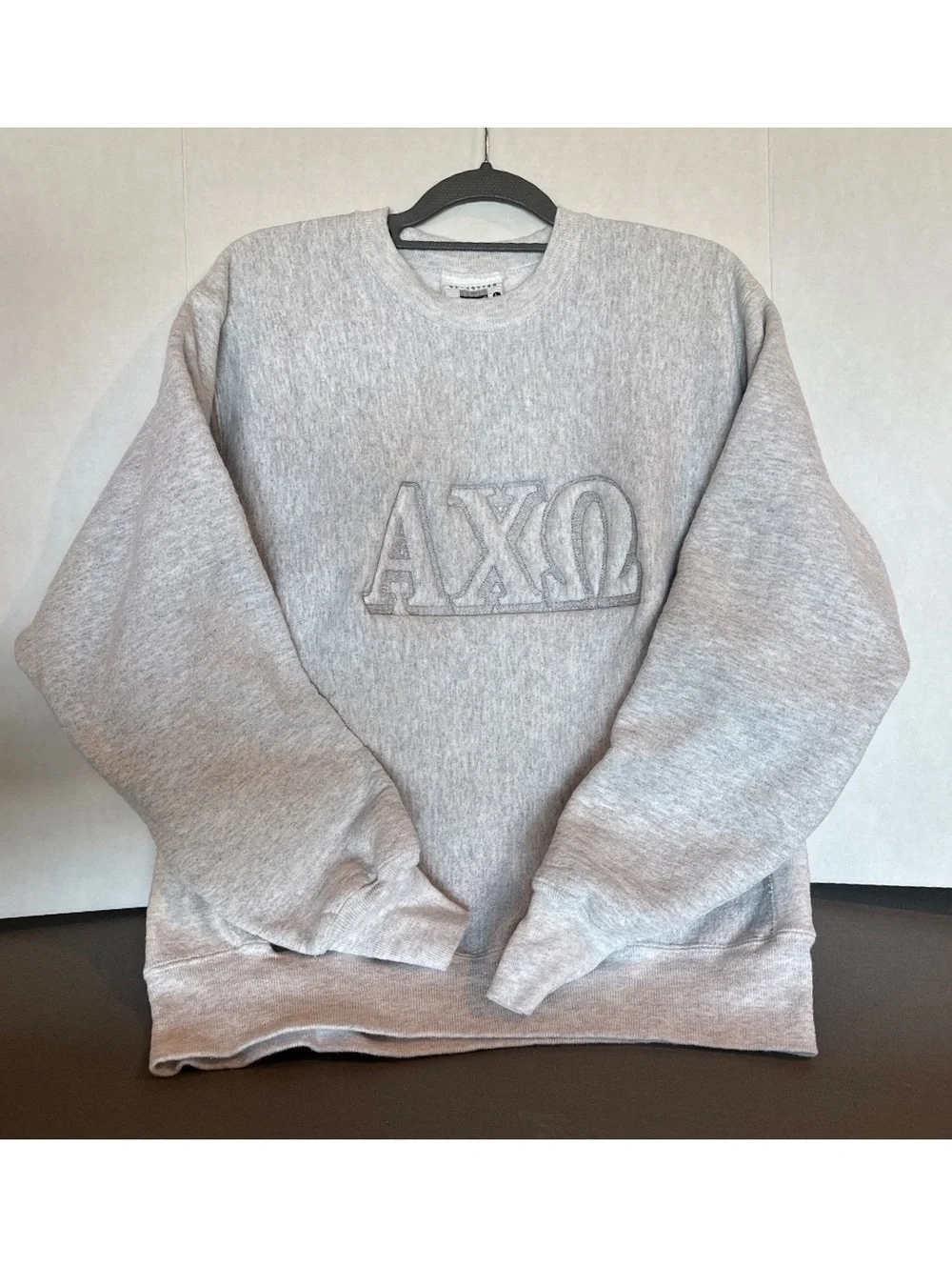 Lee Vintage Gray Crewneck Sweatshirt with Embroidered AXΩ Logo